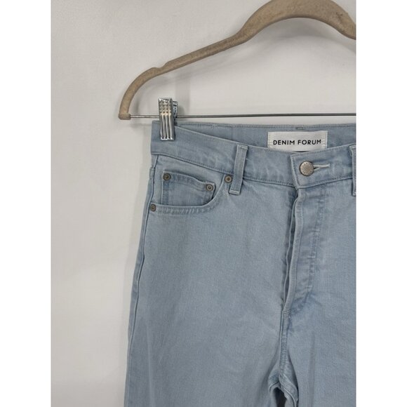 Denim Forum The Arlo High Rise Straight Jeans 28L Women's Size 26 Light Wash - Picture 8 of 12